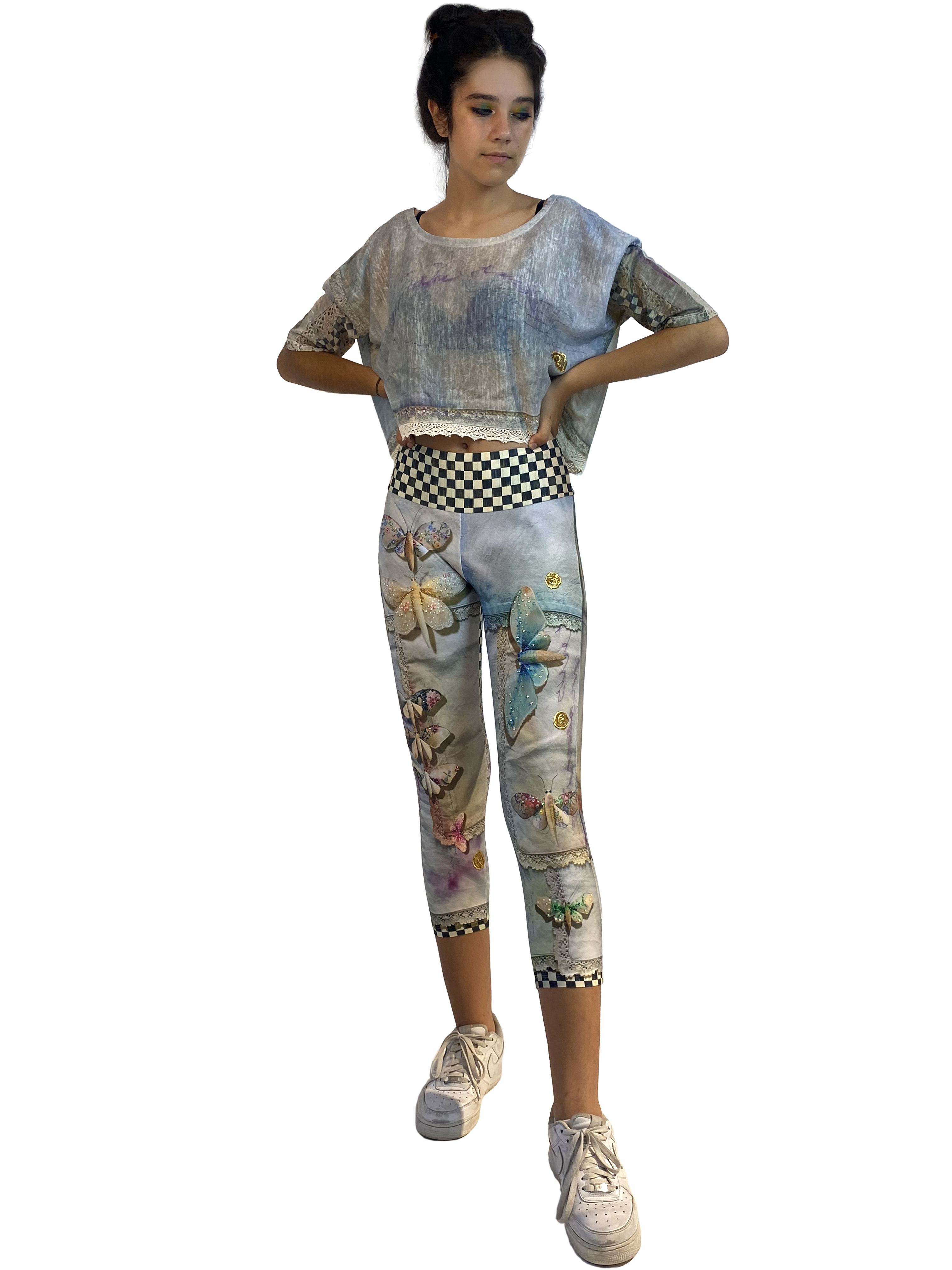 IPNG: Never Enough Color Orchid Illusion High-Waisted Crop Legging (Some Ship Immed!)