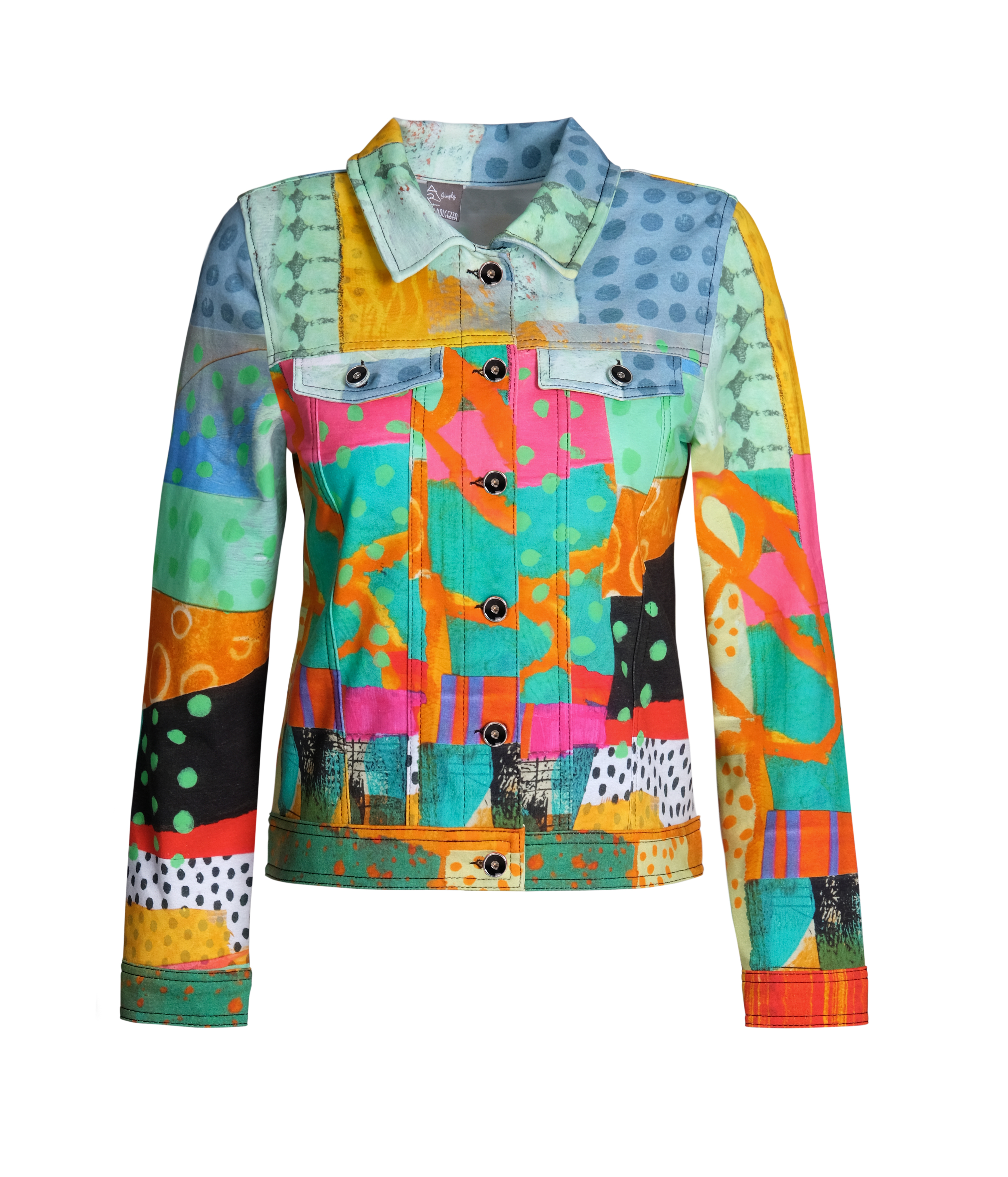 Simply Art Dolcezza: Leisurely Love Stowe In October Abstract Art Soft Denim Jacket DOLCEZZA_SIMPLYART_21659