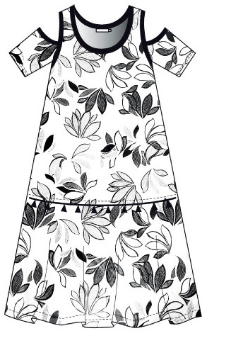 G!oze: Dazzling Dandelions Cold Shoulder Maxi Dress (Few Left!)