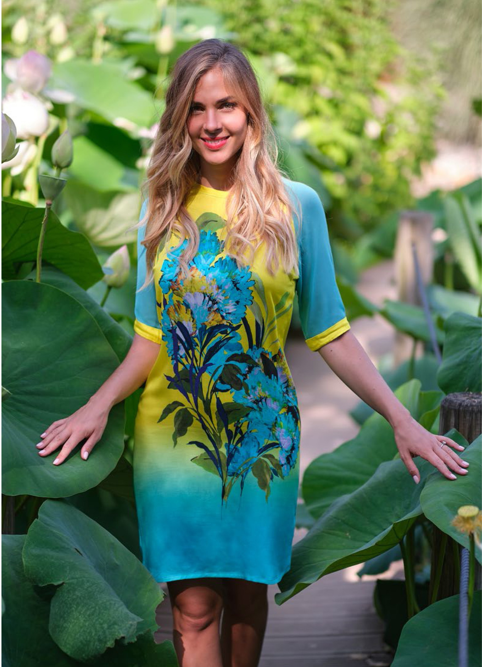 Paul Brial: Exquisite Blooms Of Maldives T-Shirt Dress (3 Left!) PB__MALDIVE_N1
