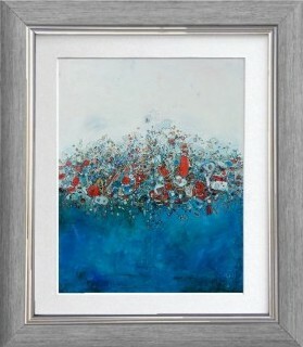 Simply Art Dolcezza: Stunning Red New Magma Abstract art Jeweled Neck Top