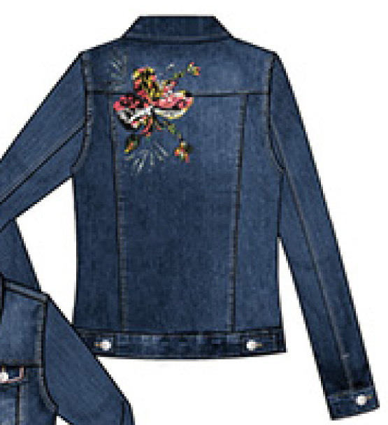 Dolcezza: Hand Painted Pink Butterfly Distressed Jean Jacket