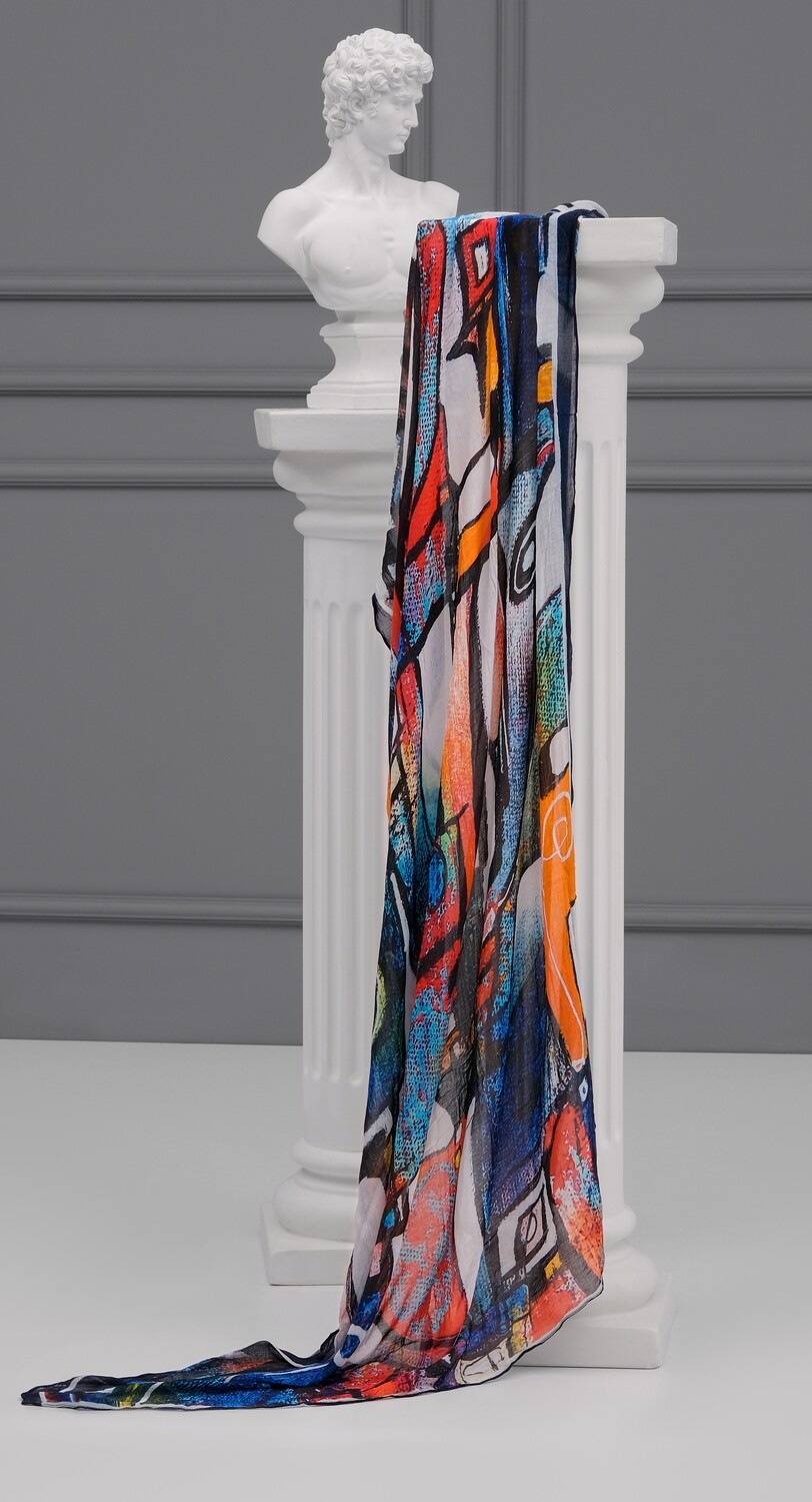 Simply Art Dolcezza: It's Complicated Crazy Cool Abstract Art Scarf (New Spring 2021, 1 Left!)