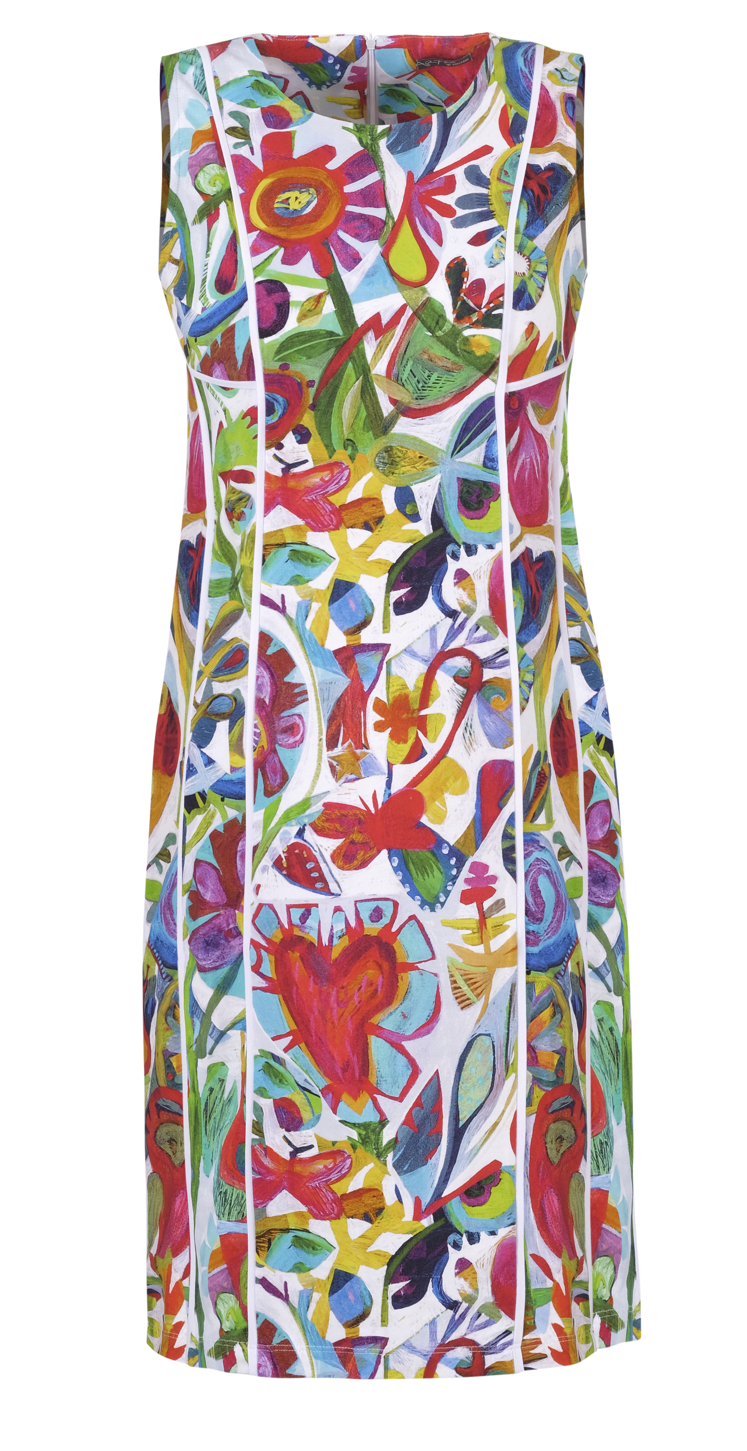 Simply Art Dolcezza: Flower Heart Princess Seamed Abstract Art Dress Dolcezza_SimplyArt_21624