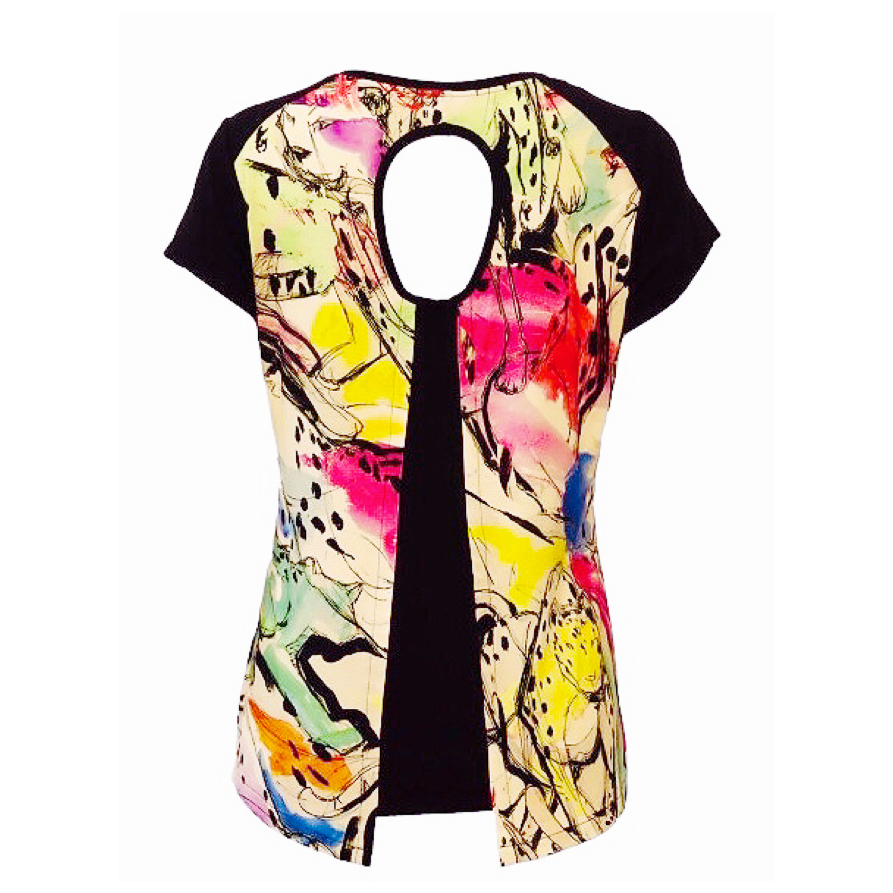 Maloka: Pink Leopard Faux Split Abstract Art T-Shirt (1 Left!)
