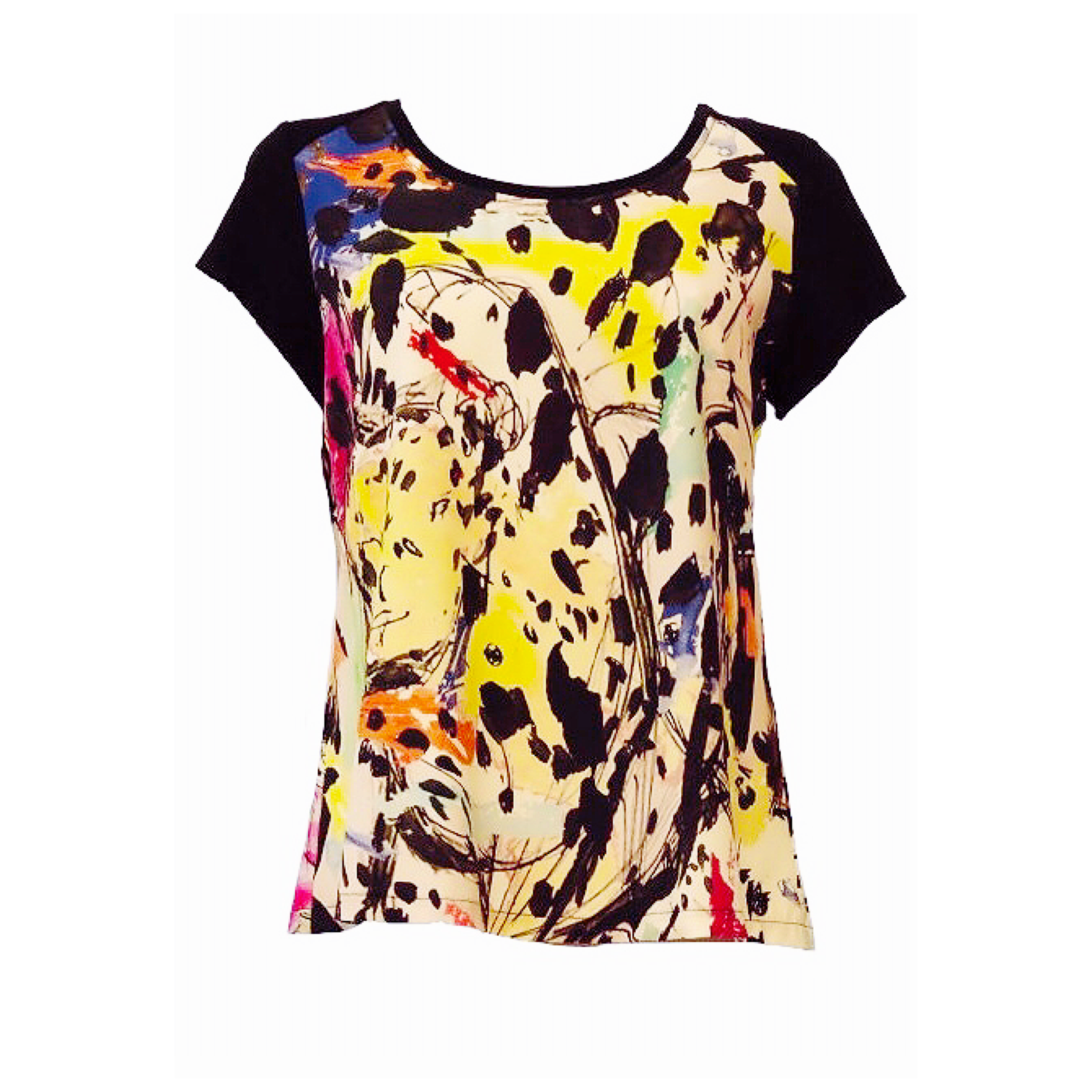 Maloka: Pink Leopard Faux Split Abstract Art T-Shirt (1 Left!) MK_OSIANA_N