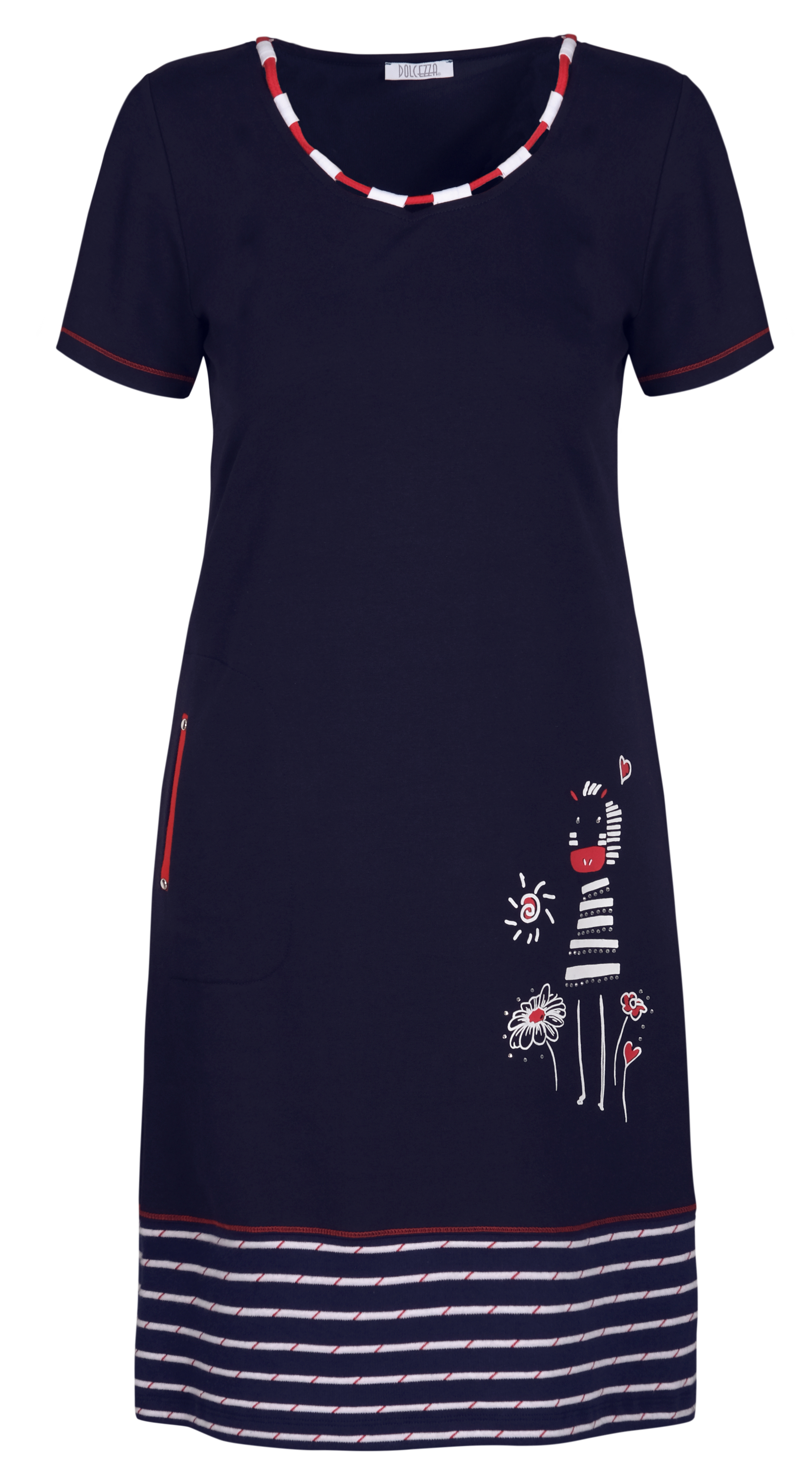 Dolcezza: Humour Me In Navy Art Pocket Dress (Few Left!)