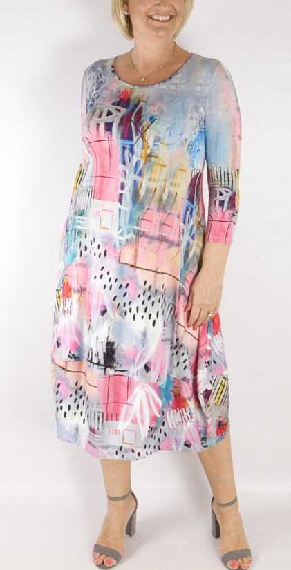 Simply Art Dolcezza: Receive The Best Things In Life Abstract Art Midi Dress
