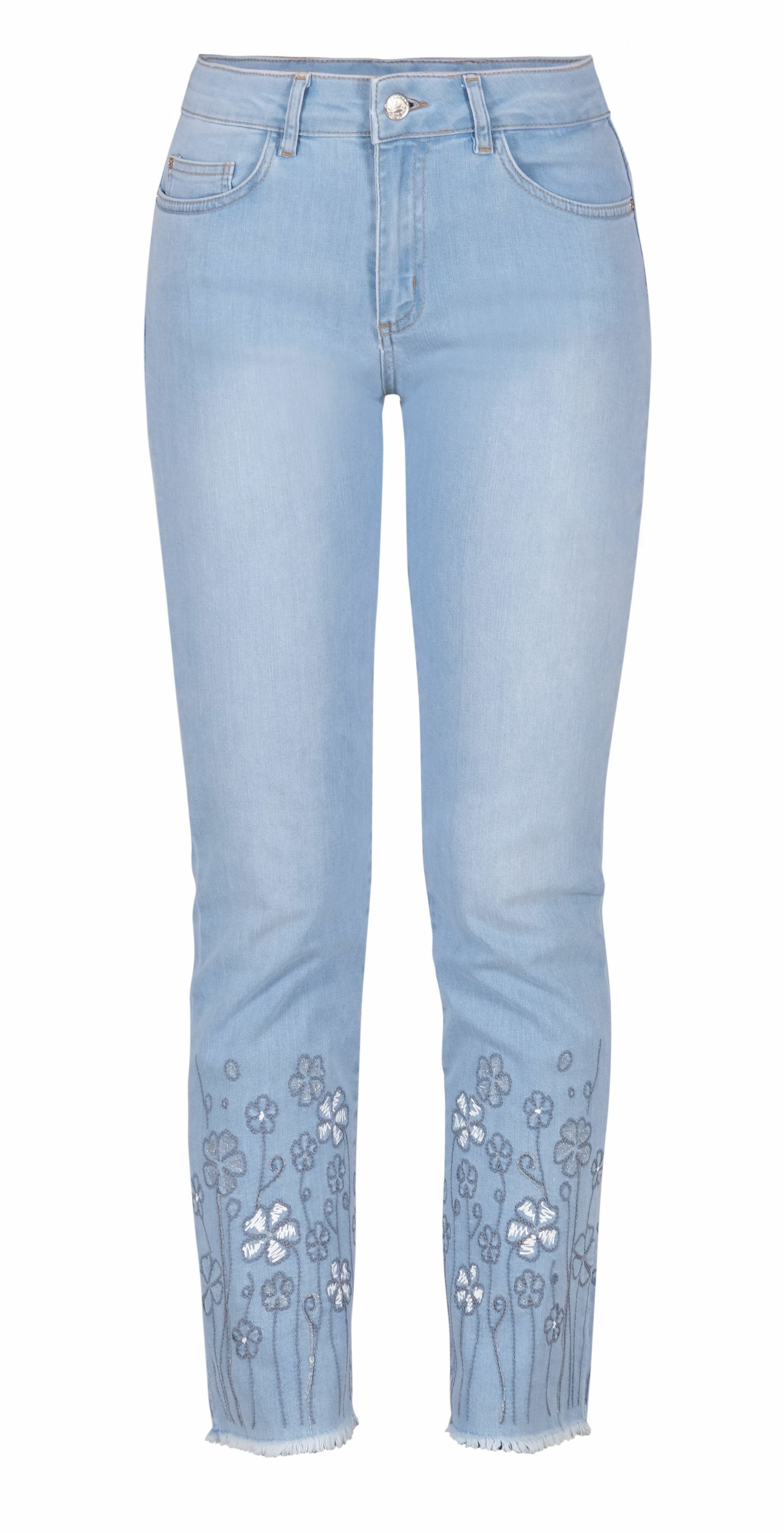 Dolcezza: Flower Petal Embroidered Stretch Denim (2 Left!)