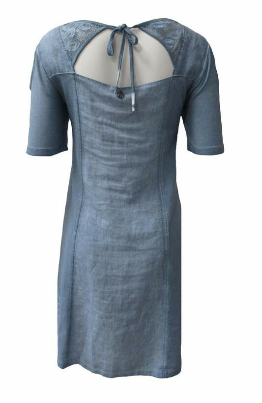 Maloka: Cutout Shoulder Princess Seam Linen Stretch Dress