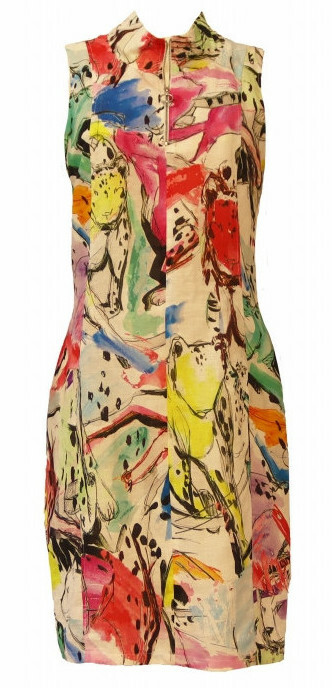 Maloka: Pink Leopard Abstract Art Linen Dress (Few Left!)