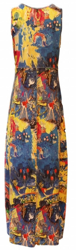 Maloka: Circus Fantasy Abstract Art High Waisted Maxi Dress (More Colors, Few Left!)