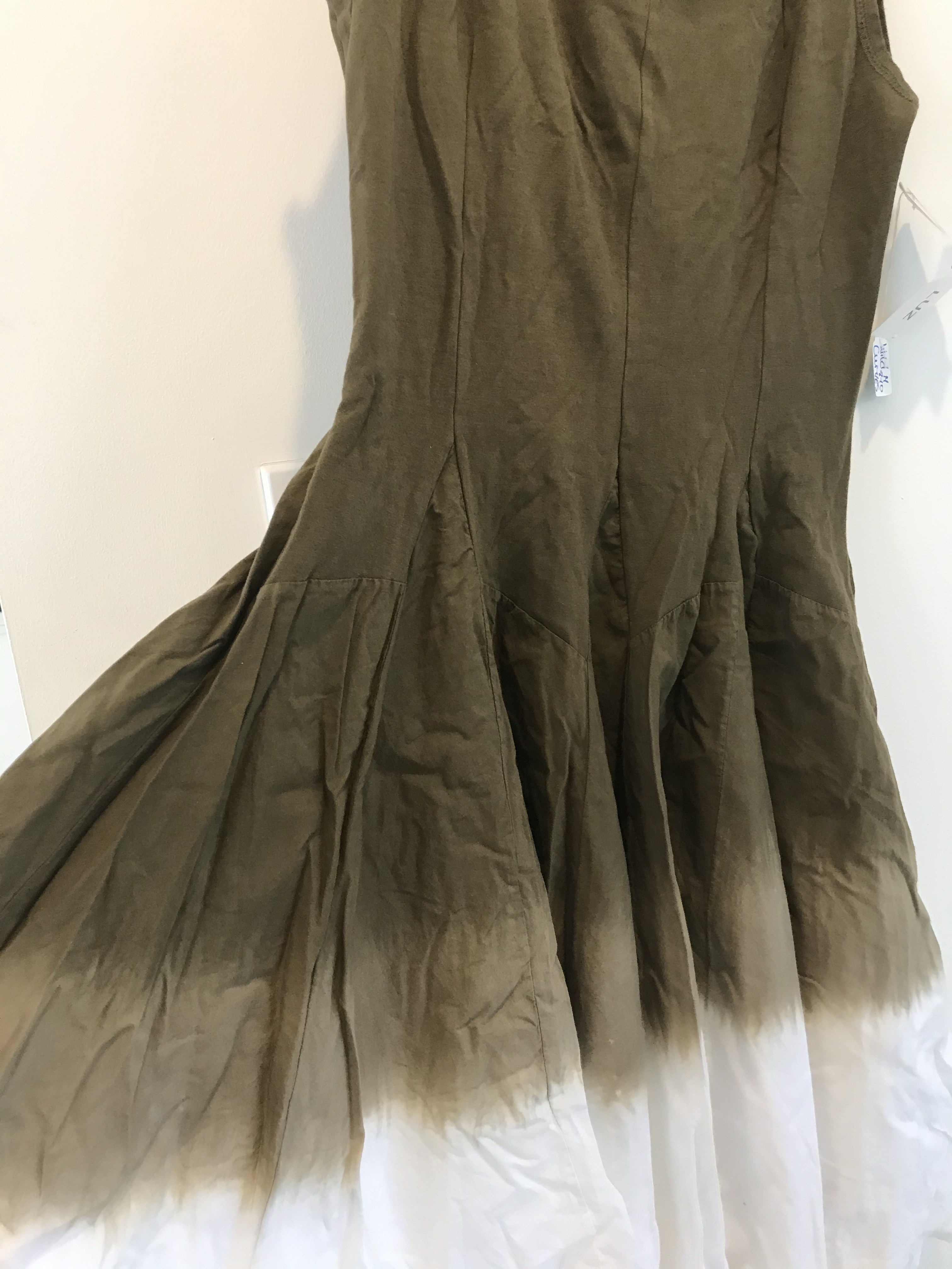 Luna Luz: Square Neck Godet Dyed Tank Dress (Ships Immed in Militant Ombre, 1 Left!)