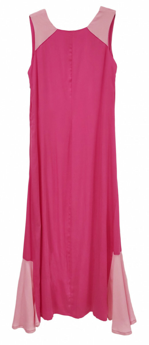 Paul Brial: Pink Souffle Colorblock Organic Cotton Maxi Dress (1 Left!)