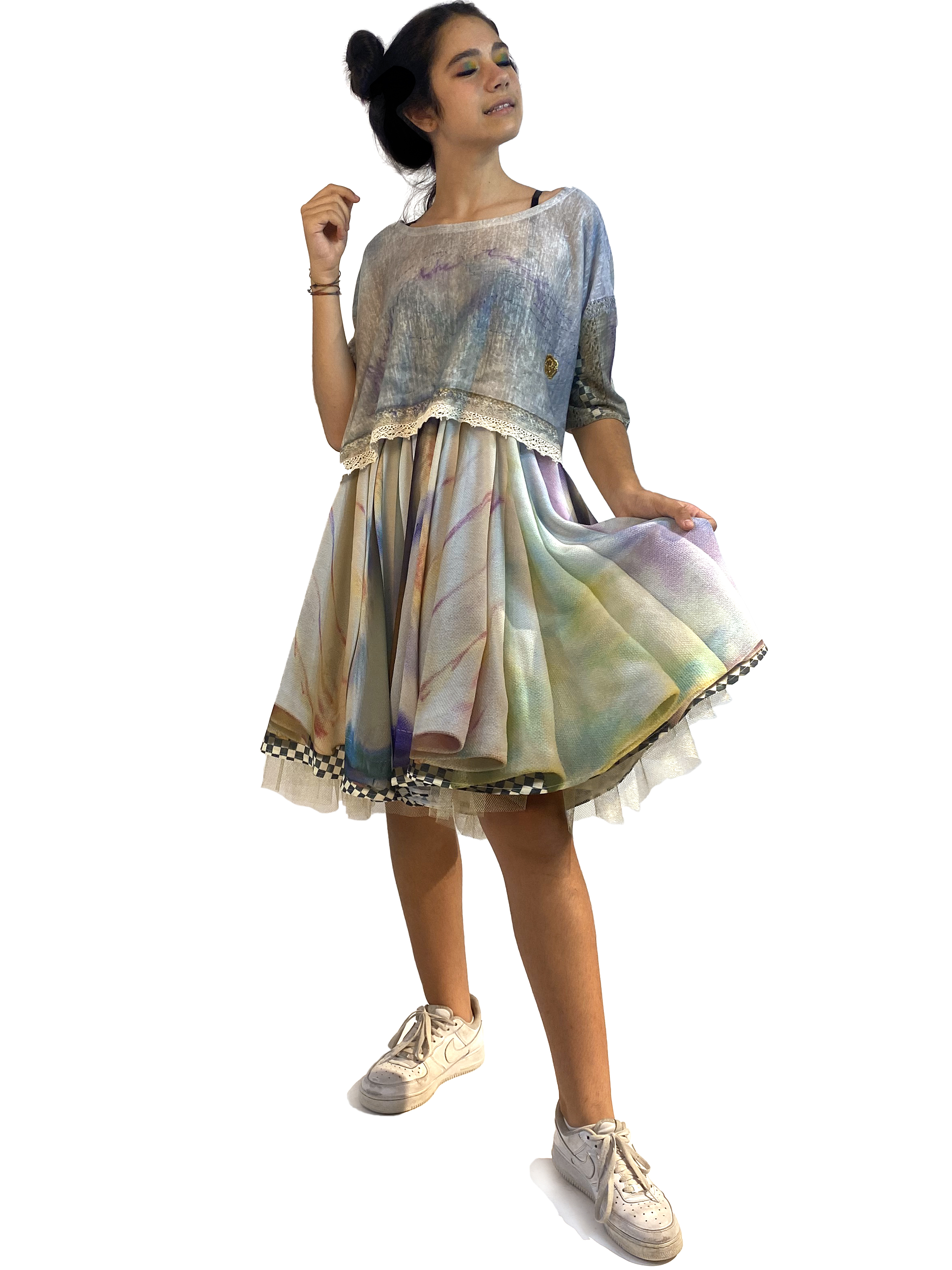 IPNG: Never Enough Color Orchid Illusion Midi Skirt
