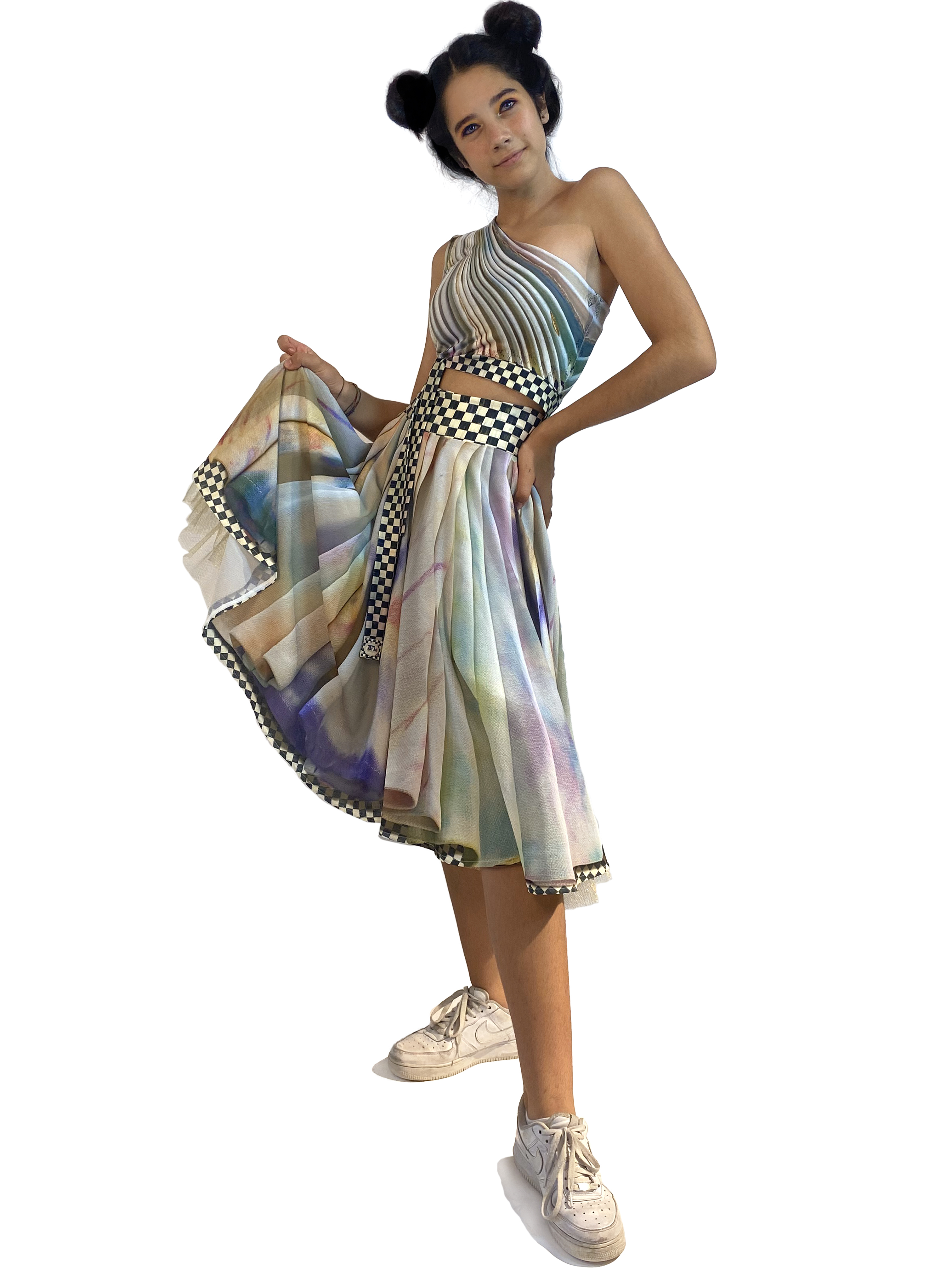 IPNG: Never Enough Color Orchid Illusion Midi Skirt