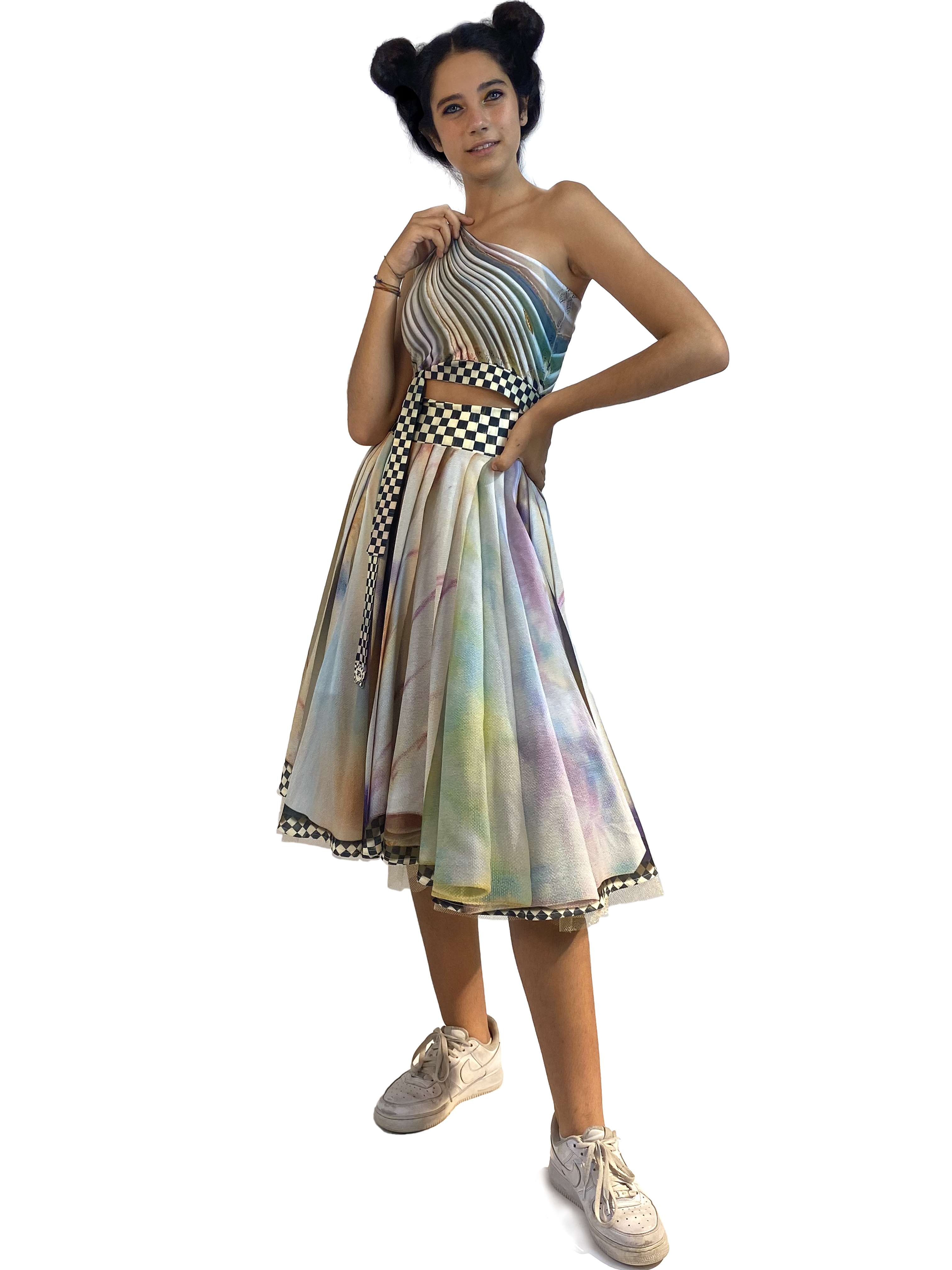 IPNG: Never Enough Color Orchid Illusion Midi Skirt