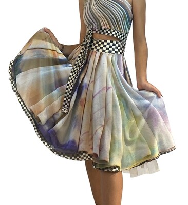 IPNG: Never Enough Color Orchid Illusion Midi Skirt (Some Ship Immed!)