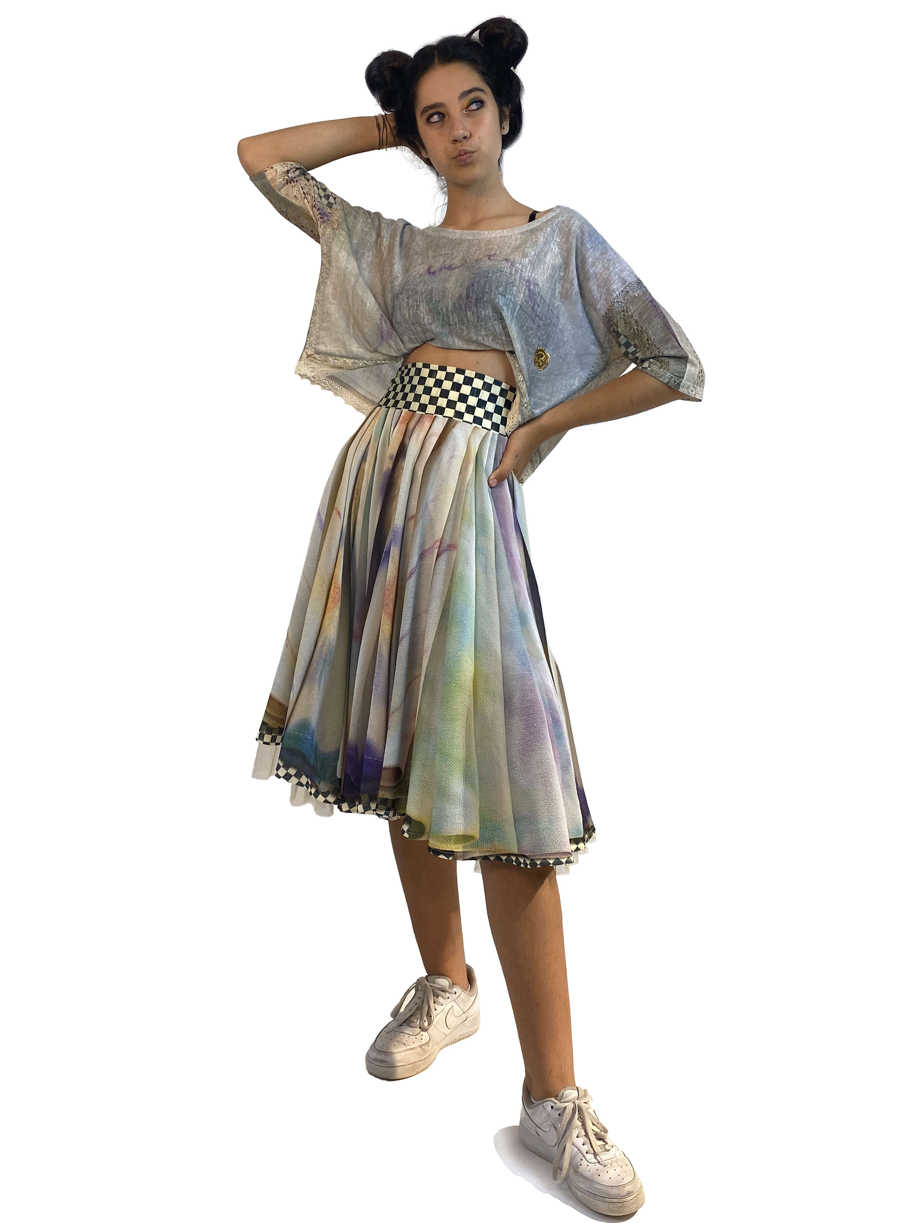 IPNG: Never Enough Color Orchid Illusion Midi Skirt
