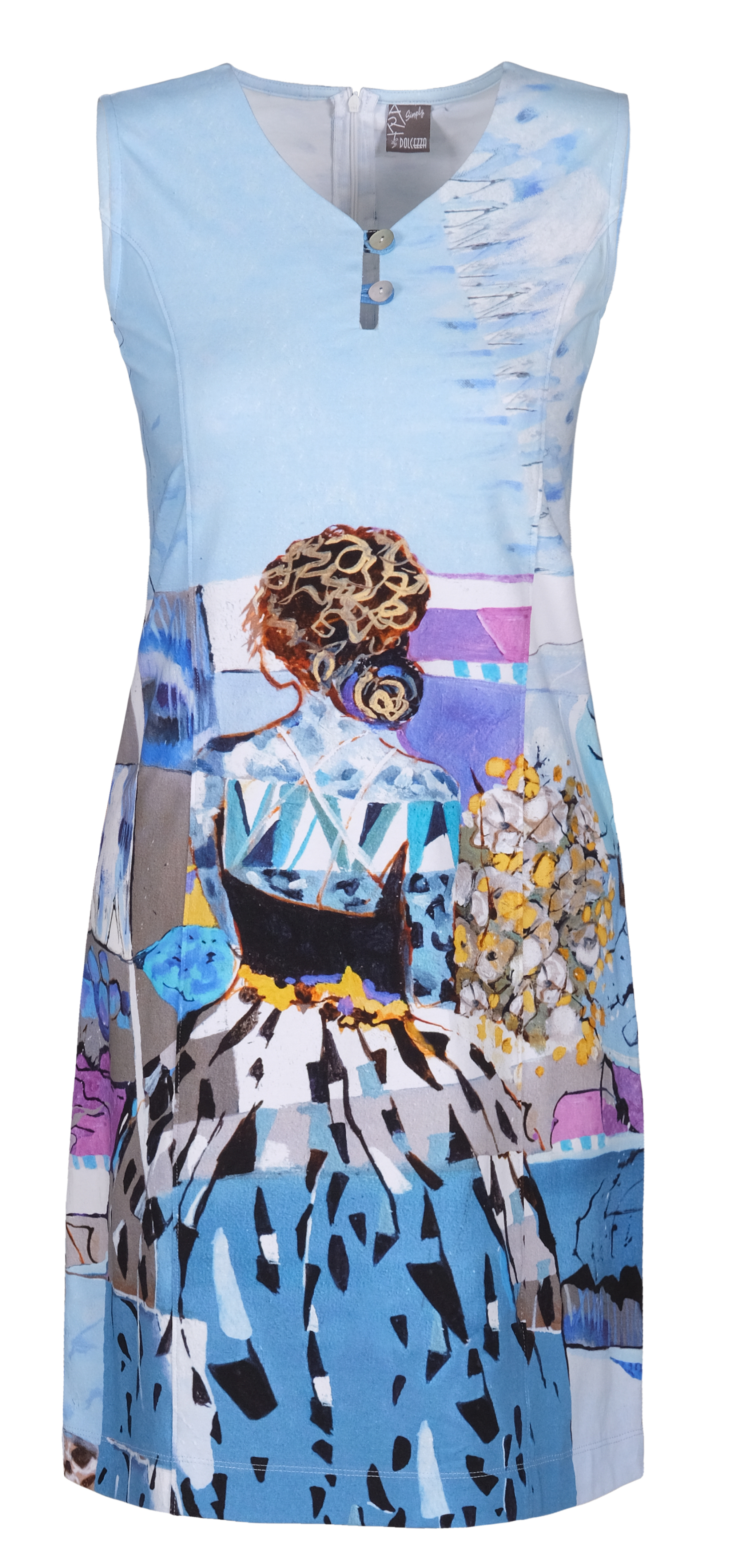 Simply Art Dolcezza: Princess Danae Abstract Art Flared Dress (1 Left!) DOLCEZZA_SIMPLYART_21744_N