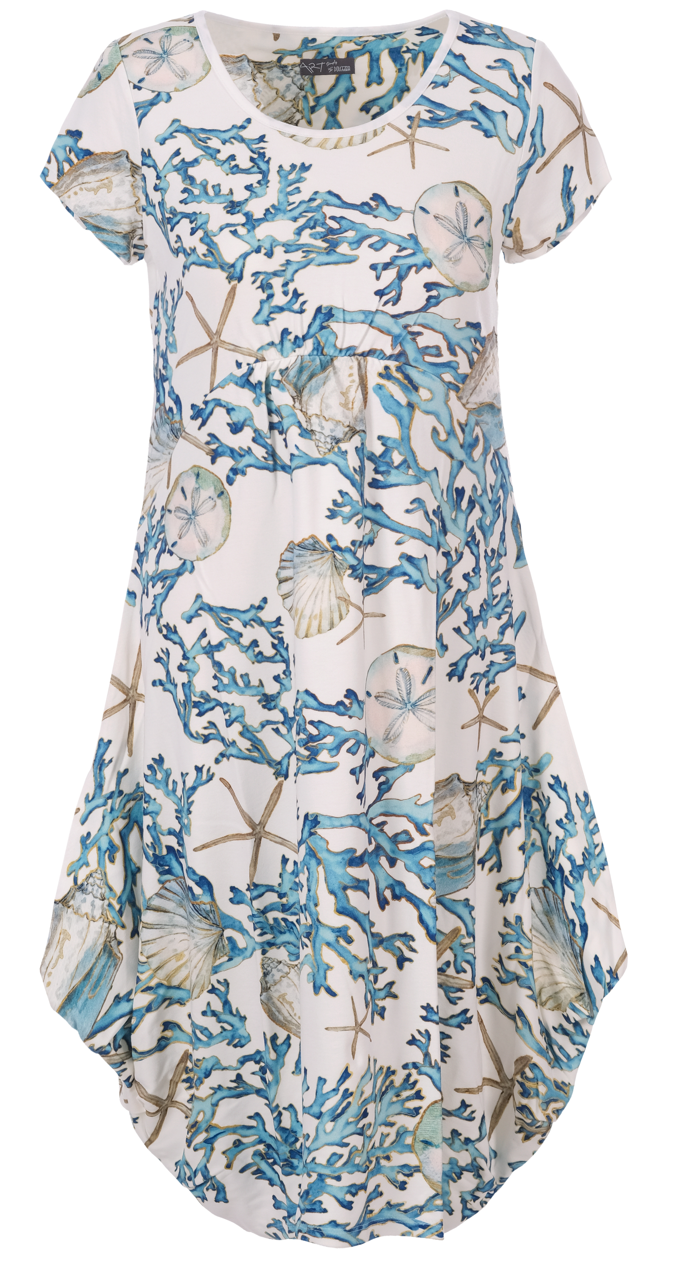 Simply Art Dolcezza: Playa Shells Abstract Art Flared Dress (1 Left!) Dolcezza_SimplyArt_21758