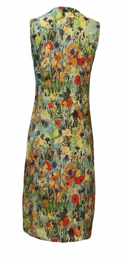 Maloka: Beauty Blooms Zip Decolletage Linen/Cotton Art Dress (Few Left!)