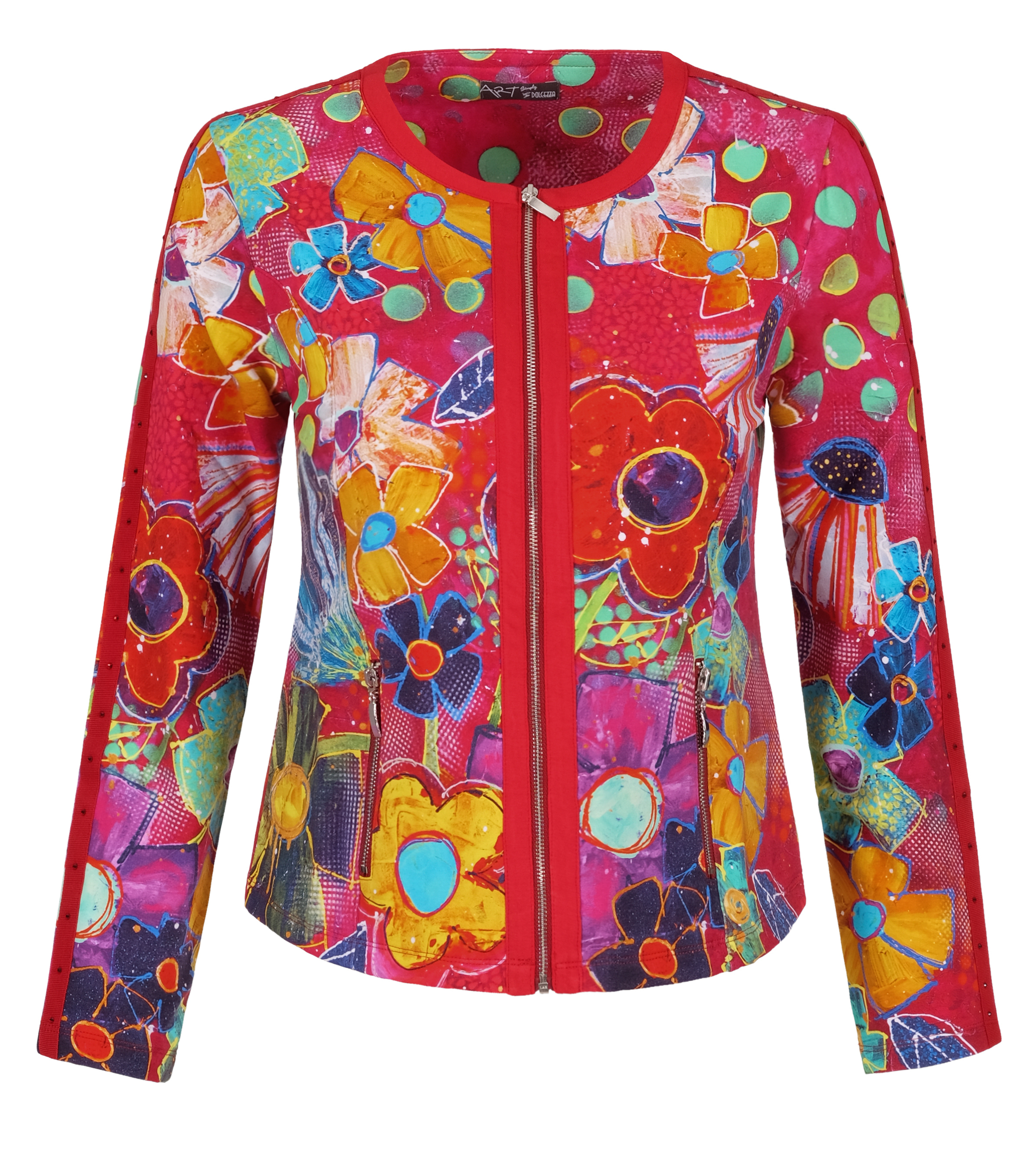 Simply Art: Fiesta Flowers Soft Denim Zip Up Abstract Art Jacket SOLD OUT