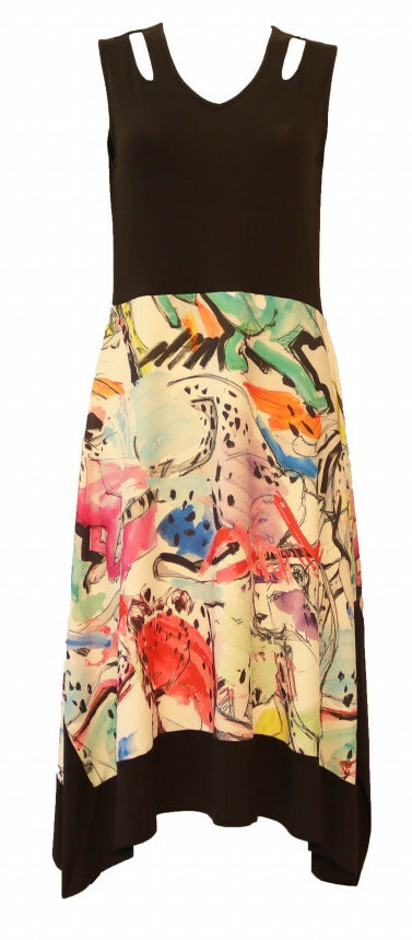 Maloka: Pink Leopard Abstract Art Four Corners Midi Sundress (Few Left!)