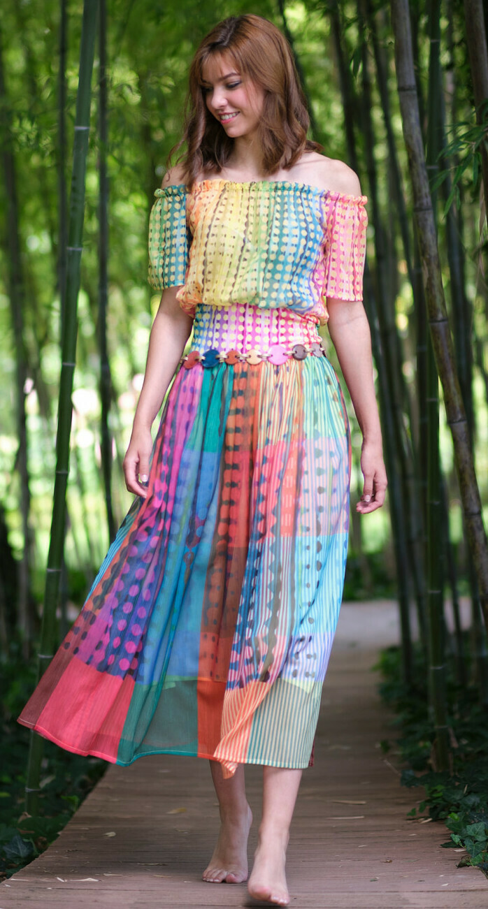 Paul Brial: Iridescent Waves Maxi Dress
