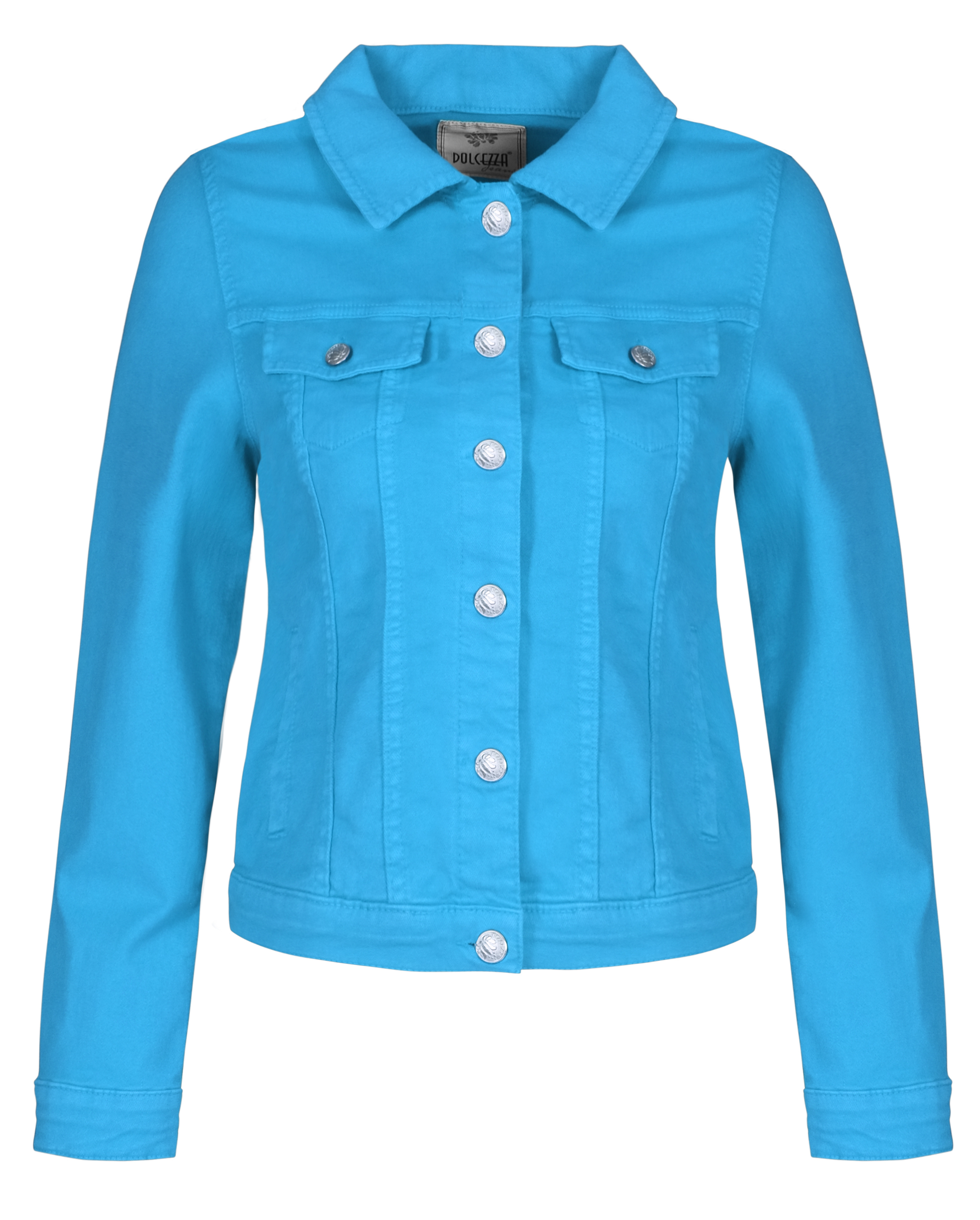 Dolcezza: Relax Me Turquoise Sea Soft Denim Jacket (1 Left!) Dolcezza_21200
