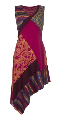 Coline USA: Asymmetrical Asian Style Sundress SOLD OUT, Color: FUSCHIA