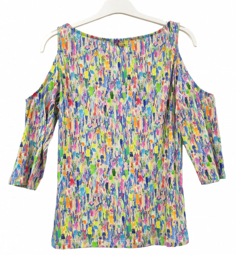 Paul Brial: Can you see the Women In Neon Cold Shoulder Abstract Art T-Shirt