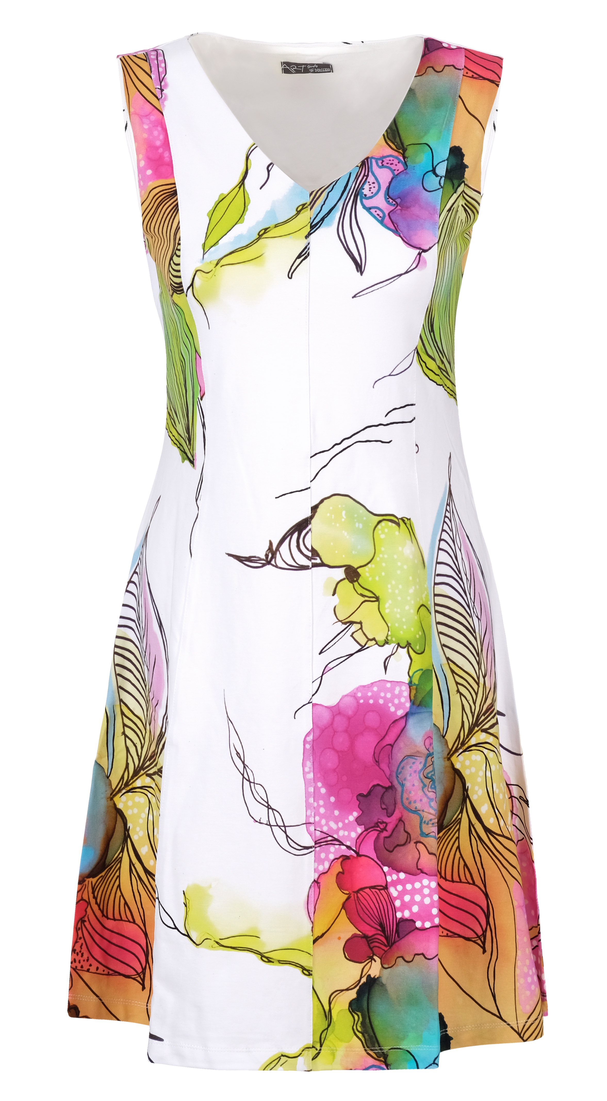 Simply Art Dolcezza: Full Of Vivacity Abstract Art Flared Sundress (1 Left!) Dolcezza_SimplyArt_21726