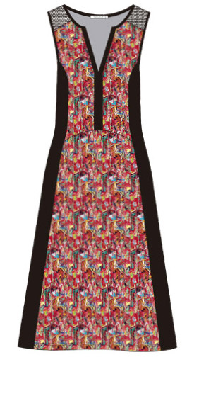 Maloka: Lounging Lioness Painted Flared Dress (In Montmartre Art!)