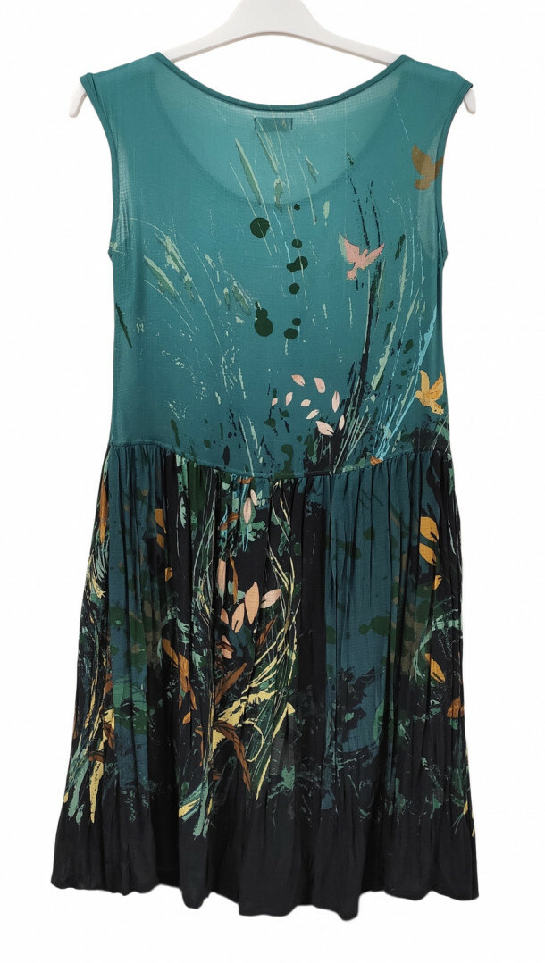 Paul Brial: Underwater Flight Drop Waist Midi Art Dress