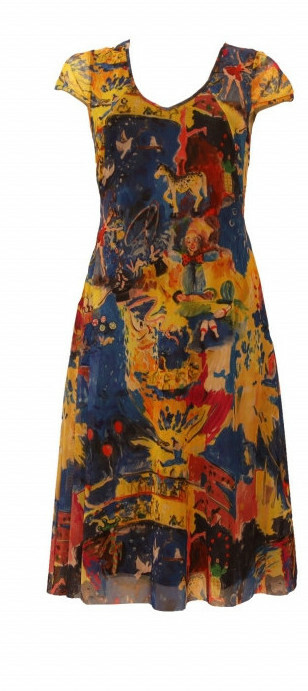 Maloka: Circus Fantasy Art Tied Waist Flared Sundress