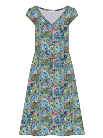 Maloka: Circus Fantasy Art Tied Waist Flared Sundress (In Beauty Blooms Art, 2 Left!) MK_CAYA_FLOWERS