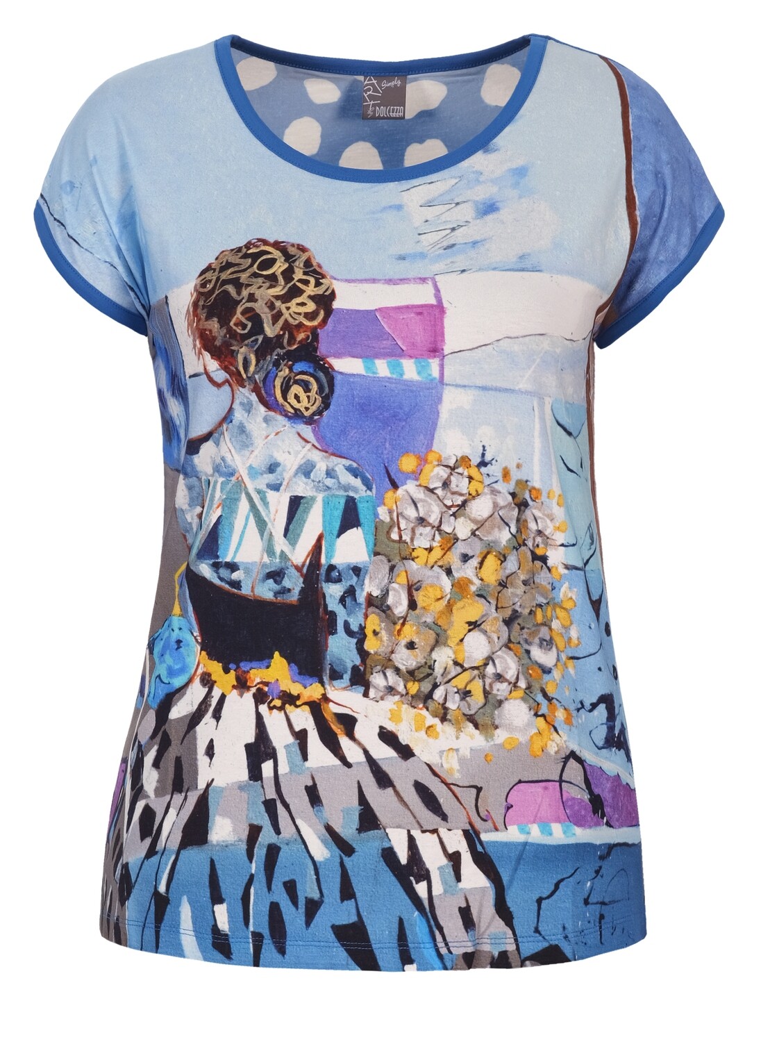 Simply Art Dolcezza: Princess Danae Capped Sleeve Abstract Art T-Shirt