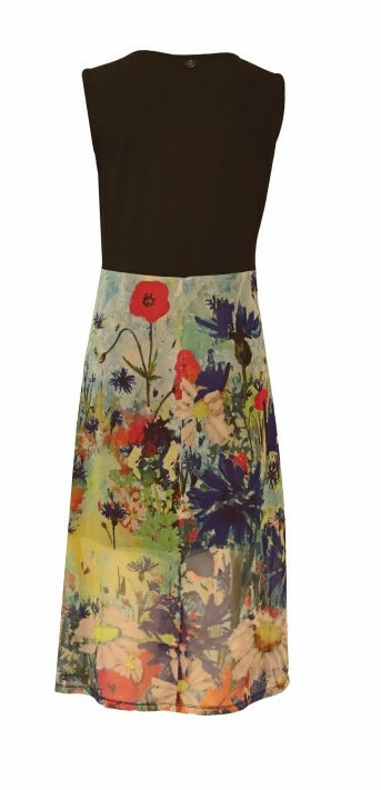 Maloka: Beauty Blooms Abstract Art Keyhole Maxi Dress