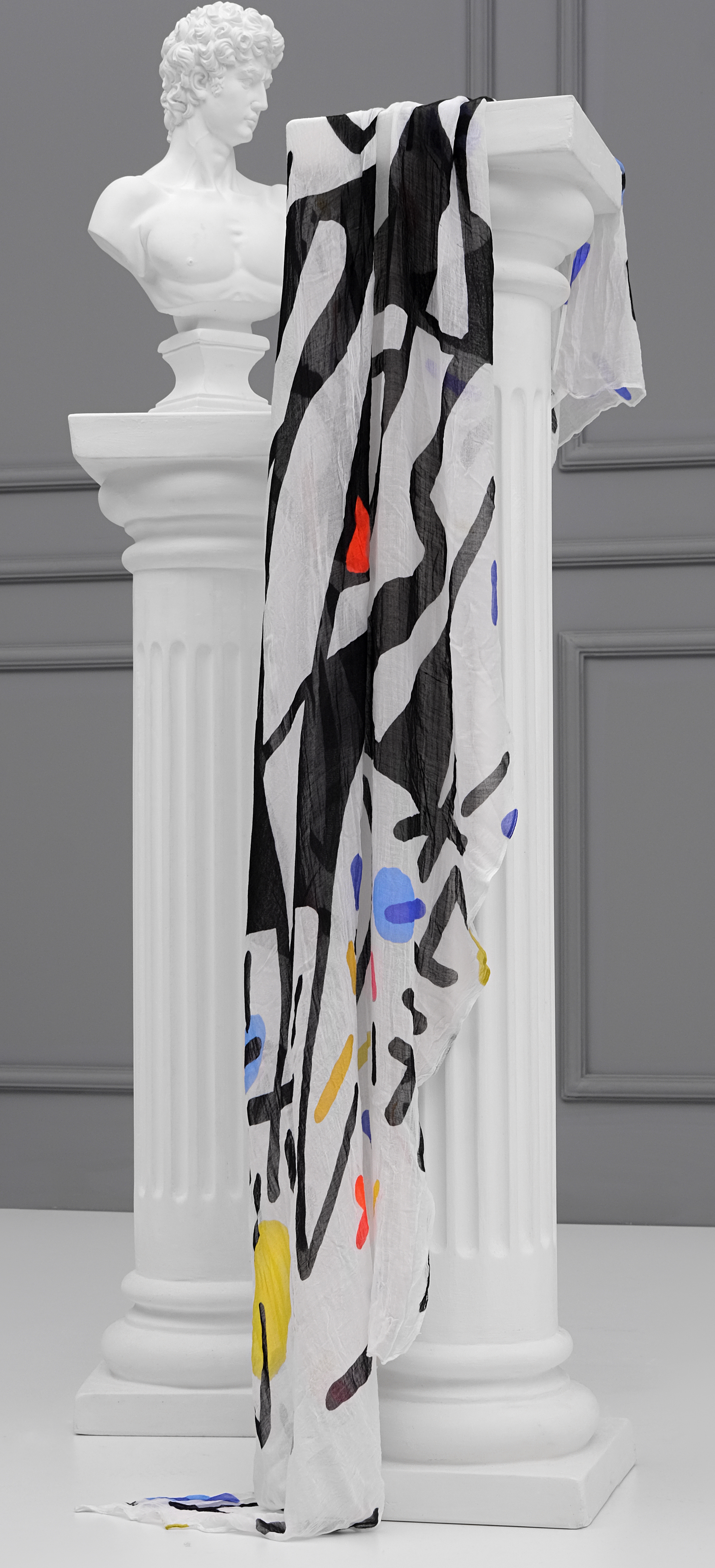 Simply Art Dolcezza: Naissance De L'Origine Asymmetrical Abstract Art Scarf Dolcezza_SimplyArt_21907