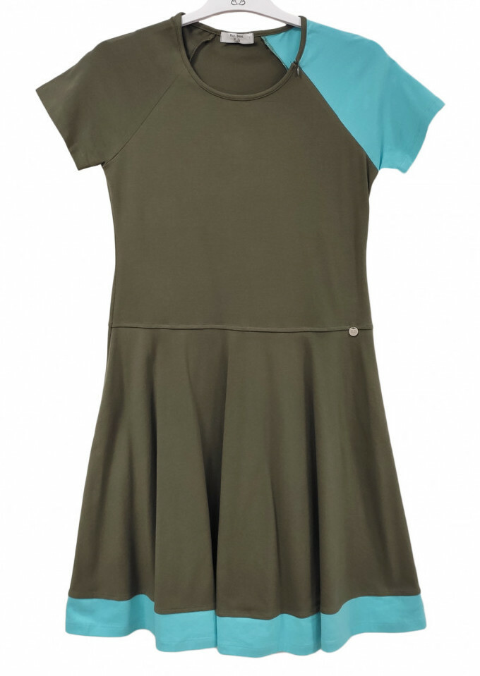 Paul Brial: Two-Tone Flared Melody Dress