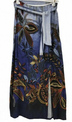 Paul Brial: Palm Tree Printed Wrap Maxi Skirt Paul Brial: Palm Tree Printed Wrap Maxi Skirt