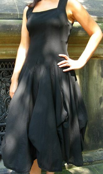 Luna Luz: Romantic Square Neck Tied & Dyed Midi Dress (In Navy, Black, Zest, Bonfire- All Ship Immed, Few Left!)