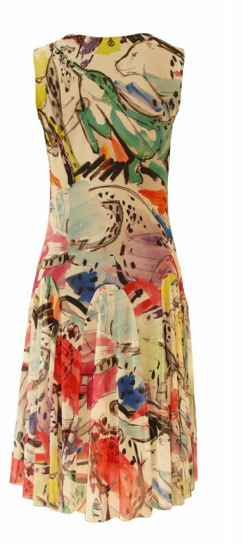 Maloka: Lounging Lioness Painted Dropped Waist Dress