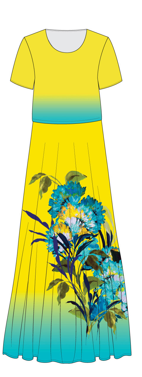 Paul Brial: Exquisite Blooms Of Maldives Crinkled Maxi Dress