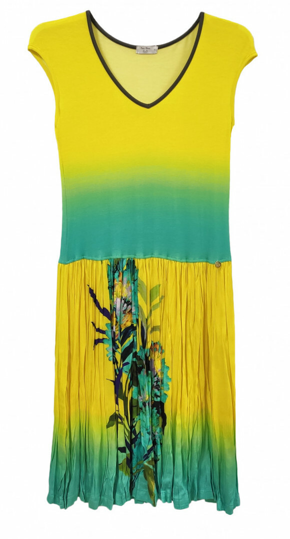 Paul Brial: Exquisite Blooms Of Maldives Crinkled Midi Dress PB_POLYNESIE_MALDIVE