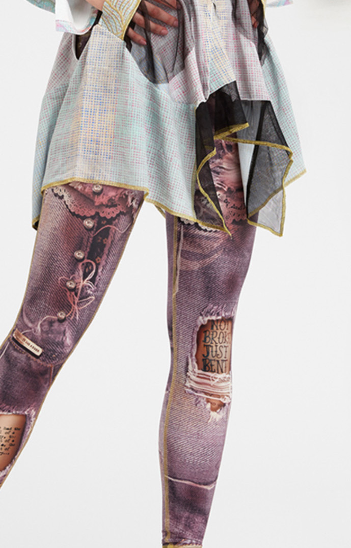 IPNG: Love Me Criss Cross Denim Illusion Legging (Ships Immed in Vintage Plum, 1 Left!)