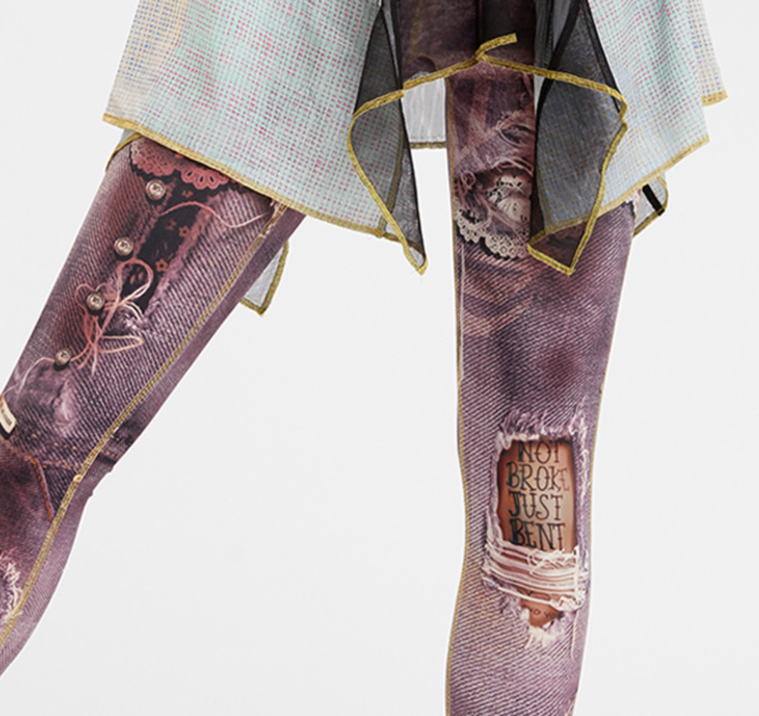 IPNG: Love Me Criss Cross Denim Illusion Legging (Ships Immed in Vintage Plum, 1 Left!)