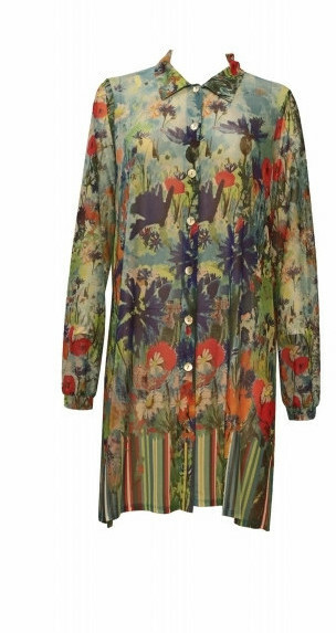 Maloka: Beauty Blooms Abstract Art Maxi Blouse