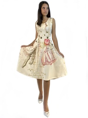 IPNG: If I Was Dancing In Paris Flared Illusion Midi Zip Gown (Some Ship Immed!)